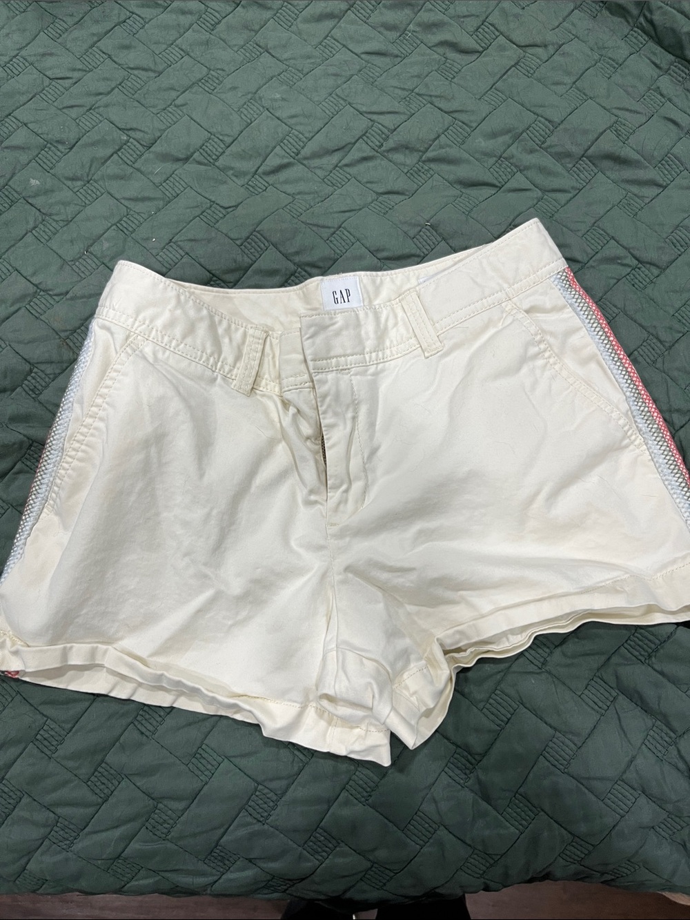 GAP Women's Cream Shorts with Side Trim